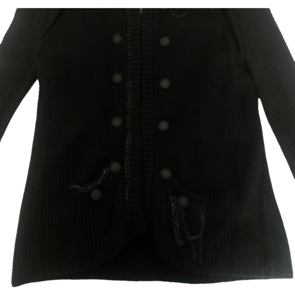 YOANA BARASCHI‎ Black Knit Chain Cardigan Sweater - NWT - Picture 5 of 16